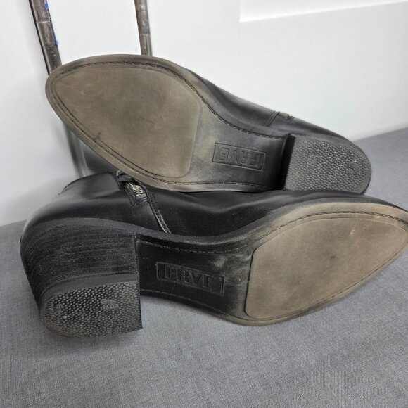 Frye Sacha Moto Shortie Black Italian Leather Bootie Ankle Boots Women's Size 8 - Picture 11 of 14